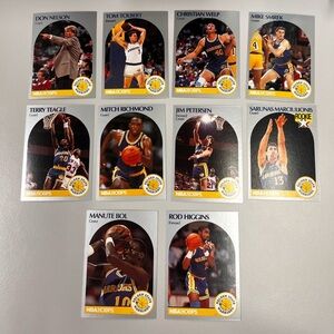 Vintage 1990-91 NBA Hoops Golden State Warriors Vintage Basketball Card Set